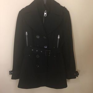 Miss Sixty Wool Pea Coat with Belt